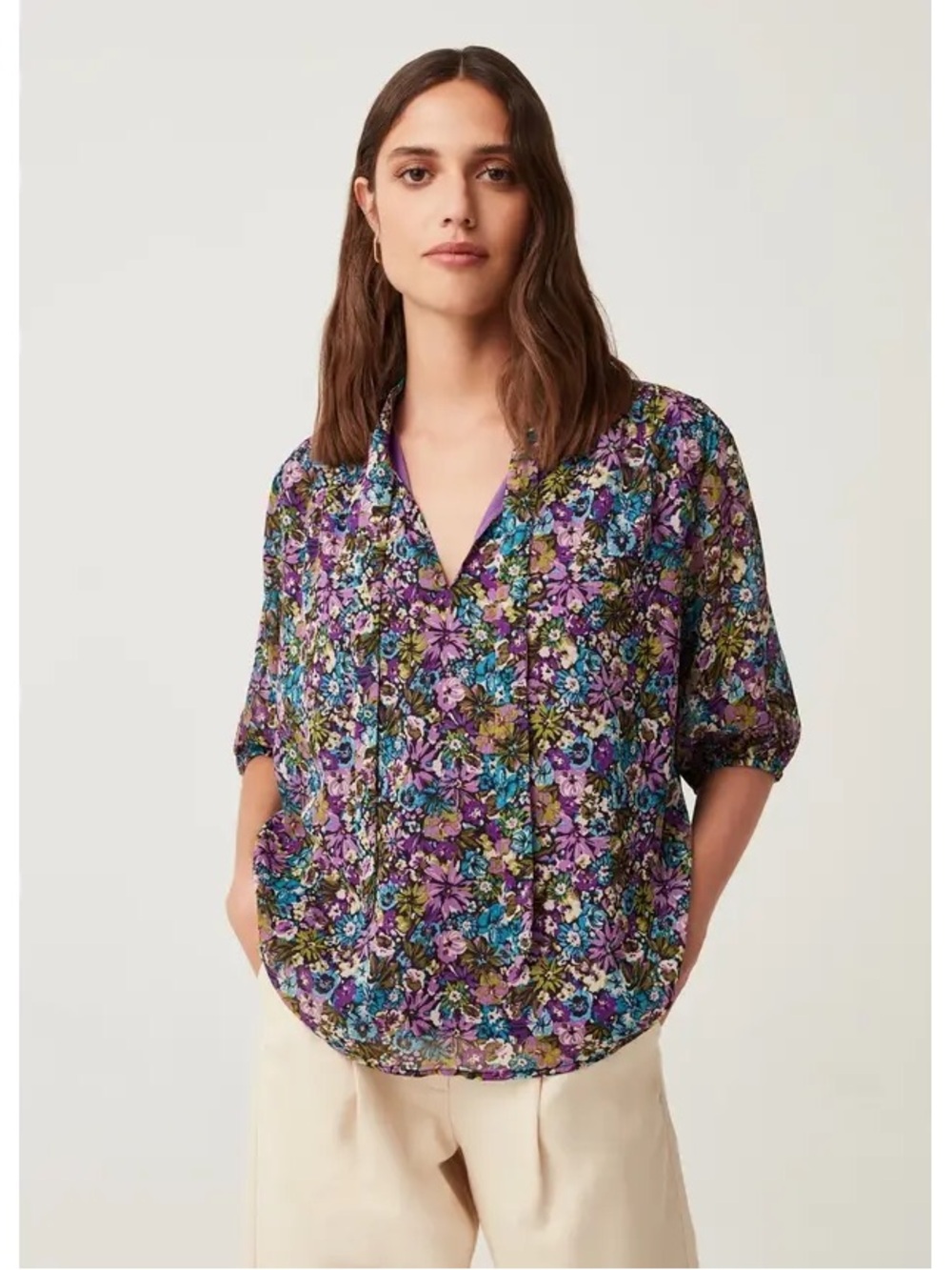 OVS - Italian Floral Purple Blouse